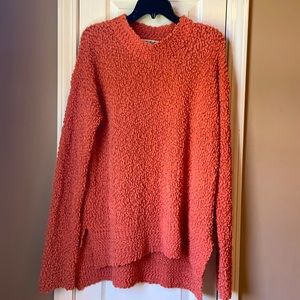Orange Popcorn Tunic Sweater